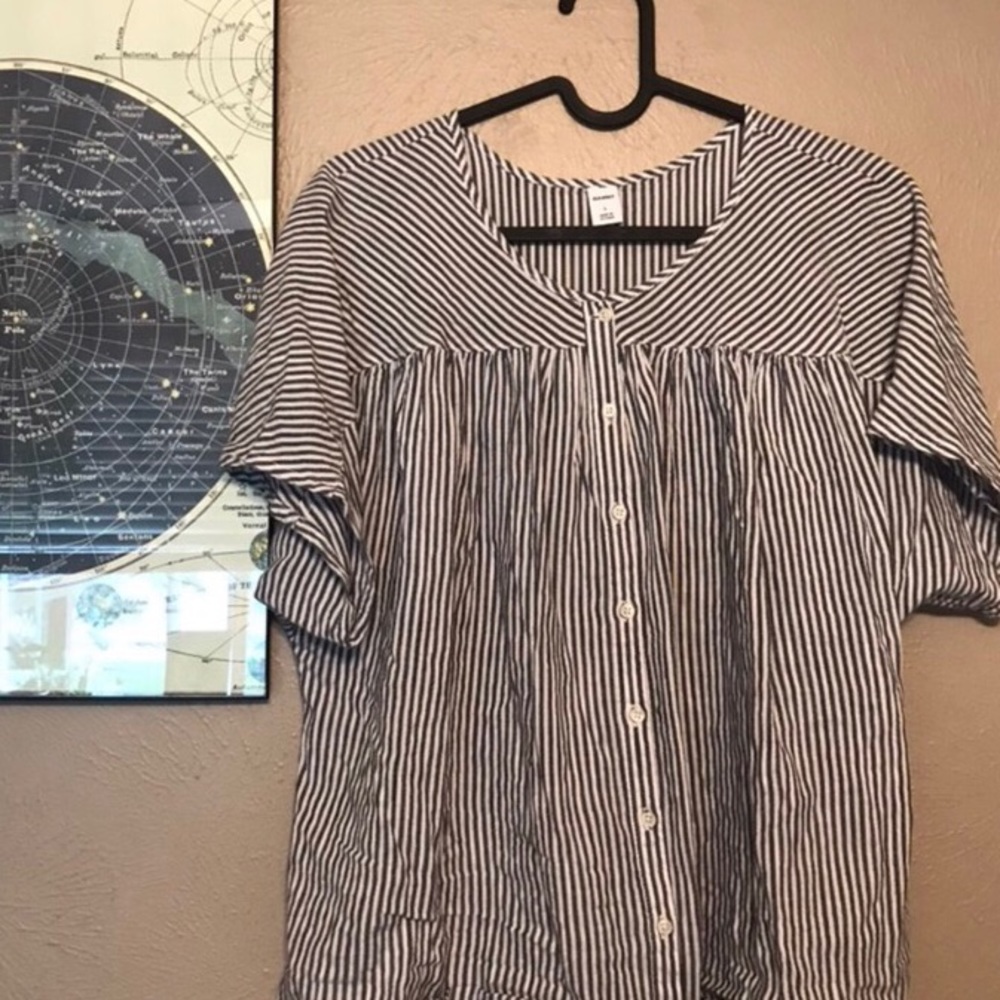 Striped peasant blouse